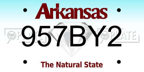 957BY2 Arkansas License Plate