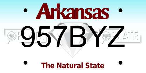 957BYZ Arkansas License Plate