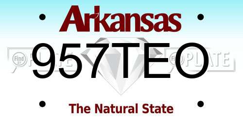 957TEO Arkansas License Plate