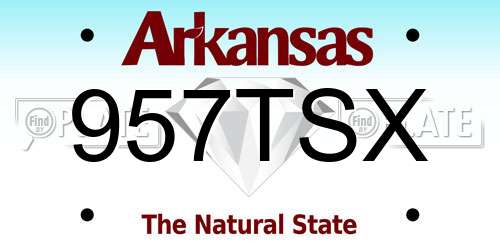 957TSX Arkansas License Plate