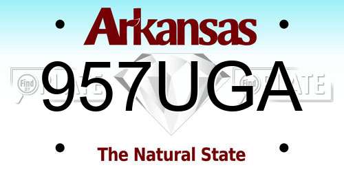 957UGA Arkansas License Plate