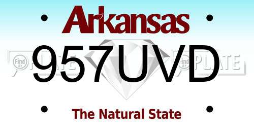 957UVD Arkansas License Plate