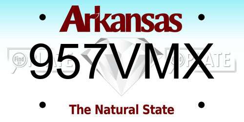 957VMX Arkansas License Plate
