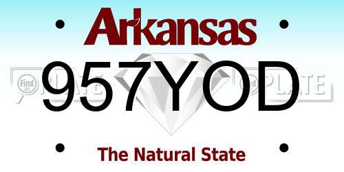 957YOD Arkansas License Plate