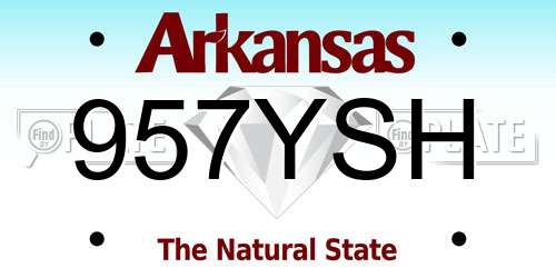 957YSH Arkansas License Plate