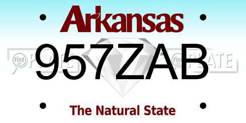 957ZAB Arkansas License Plate
