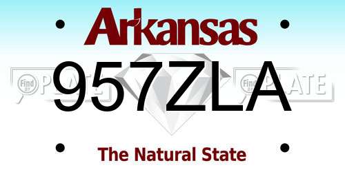 957ZLA Arkansas License Plate