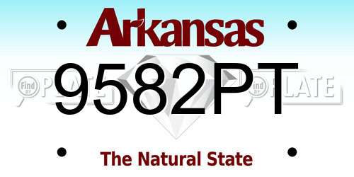 9582PT Arkansas License Plate