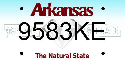 9583KE Arkansas License Plate