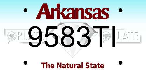 9583TI Arkansas License Plate