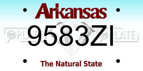 9583ZI Arkansas License Plate
