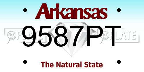 9587PT Arkansas License Plate