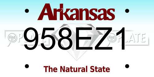 958EZ1 Arkansas License Plate