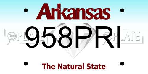 958PRI Arkansas License Plate