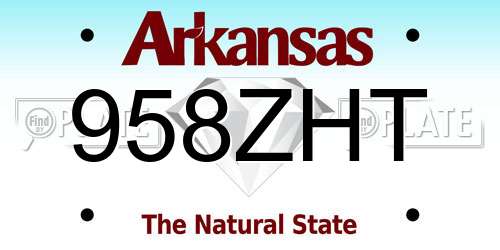 958ZHT Arkansas License Plate