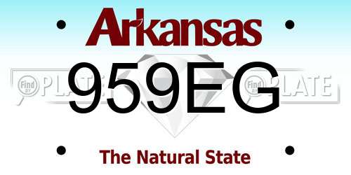 959EG Arkansas License Plate