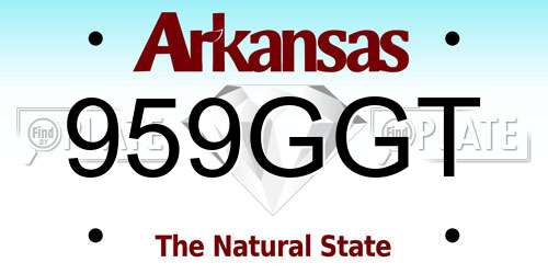 959GGT Arkansas License Plate
