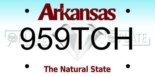 959TCH Arkansas License Plate