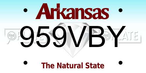 959VBY Arkansas License Plate