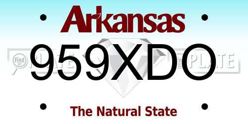 959XDO Arkansas License Plate