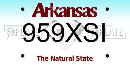959XSI Arkansas License Plate