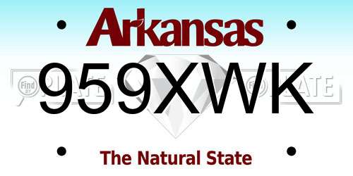 959XWK Arkansas License Plate