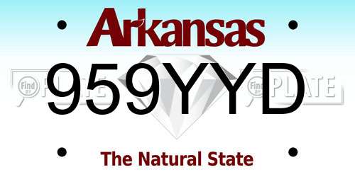 959YYD Arkansas License Plate