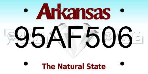 95AF506 Arkansas License Plate