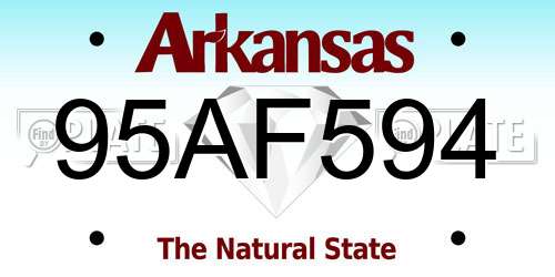 95AF594 Arkansas License Plate