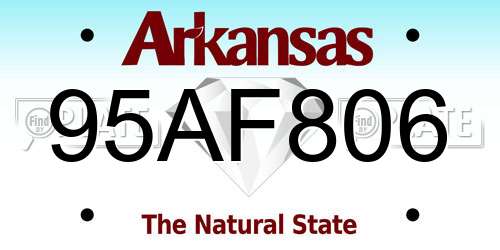 95AF806 Arkansas License Plate