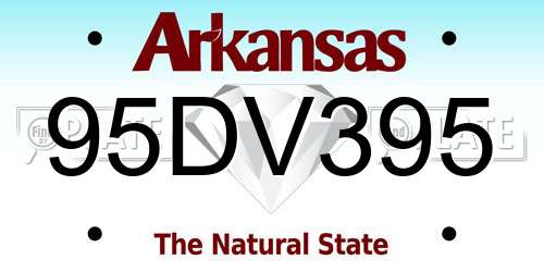 95DV395 Arkansas License Plate