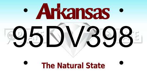 95DV398 Arkansas License Plate