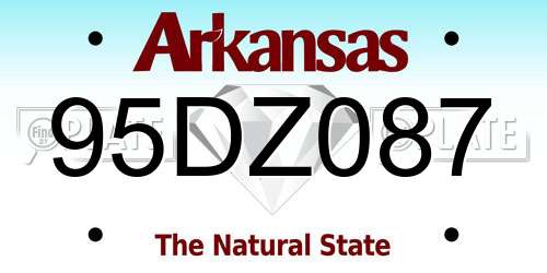 95DZ087 Arkansas License Plate