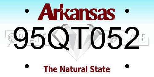 95QT052 Arkansas License Plate