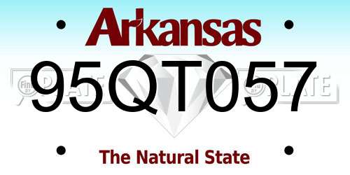 95QT057 Arkansas License Plate