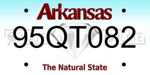 95QT082 Arkansas License Plate