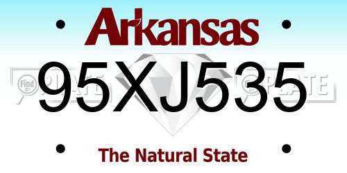 95XJ535 Arkansas License Plate