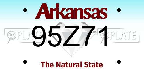 95Z71 Arkansas License Plate
