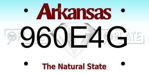 960E4G Arkansas License Plate
