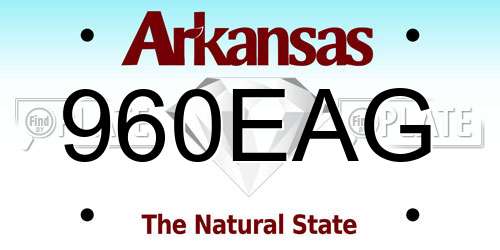 960EAG Arkansas License Plate
