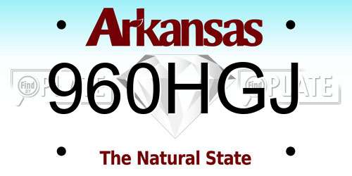 960HGJ Arkansas License Plate