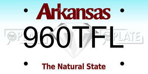 960TFL Arkansas License Plate