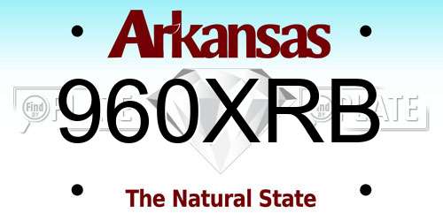 960XRB Arkansas License Plate