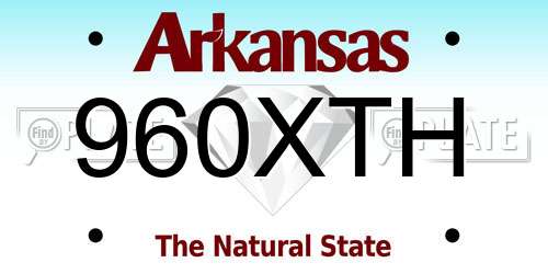 960XTH Arkansas License Plate