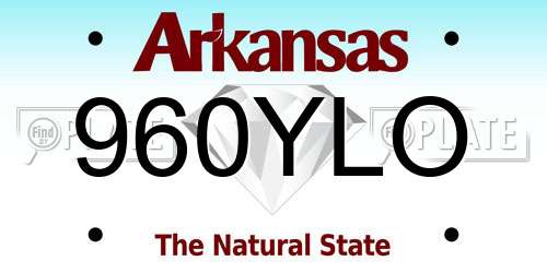 960YLO Arkansas License Plate