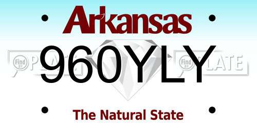 960YLY Arkansas License Plate