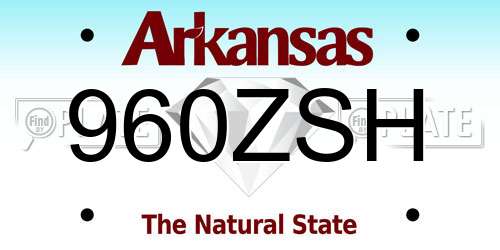 960ZSH Arkansas License Plate
