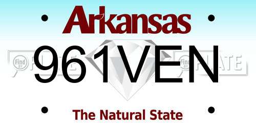 961VEN Arkansas License Plate