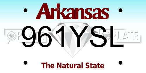 961YSL Arkansas License Plate