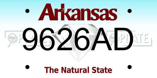 9626AD Arkansas License Plate